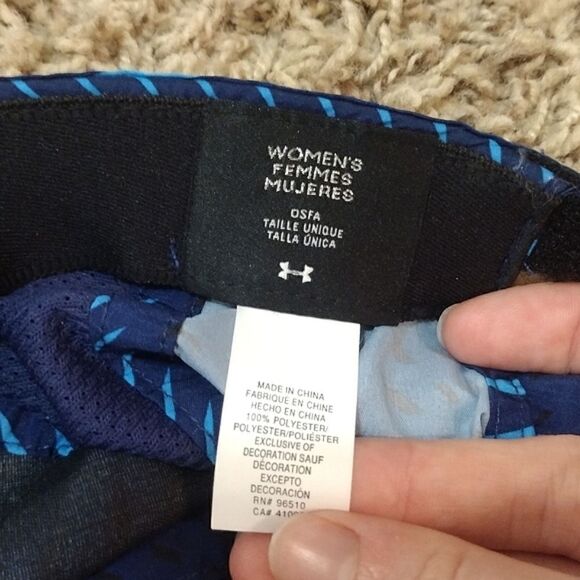 Under Armour Hat, Women's Blue Adjustable Velcro Athletic Running Cap One Size - Picture 6 of 10